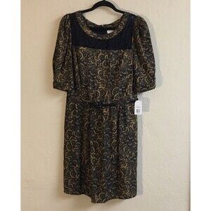 Jessica Simpson Dress 12 Blue Paisley Lace Knee Length Office Work Wear